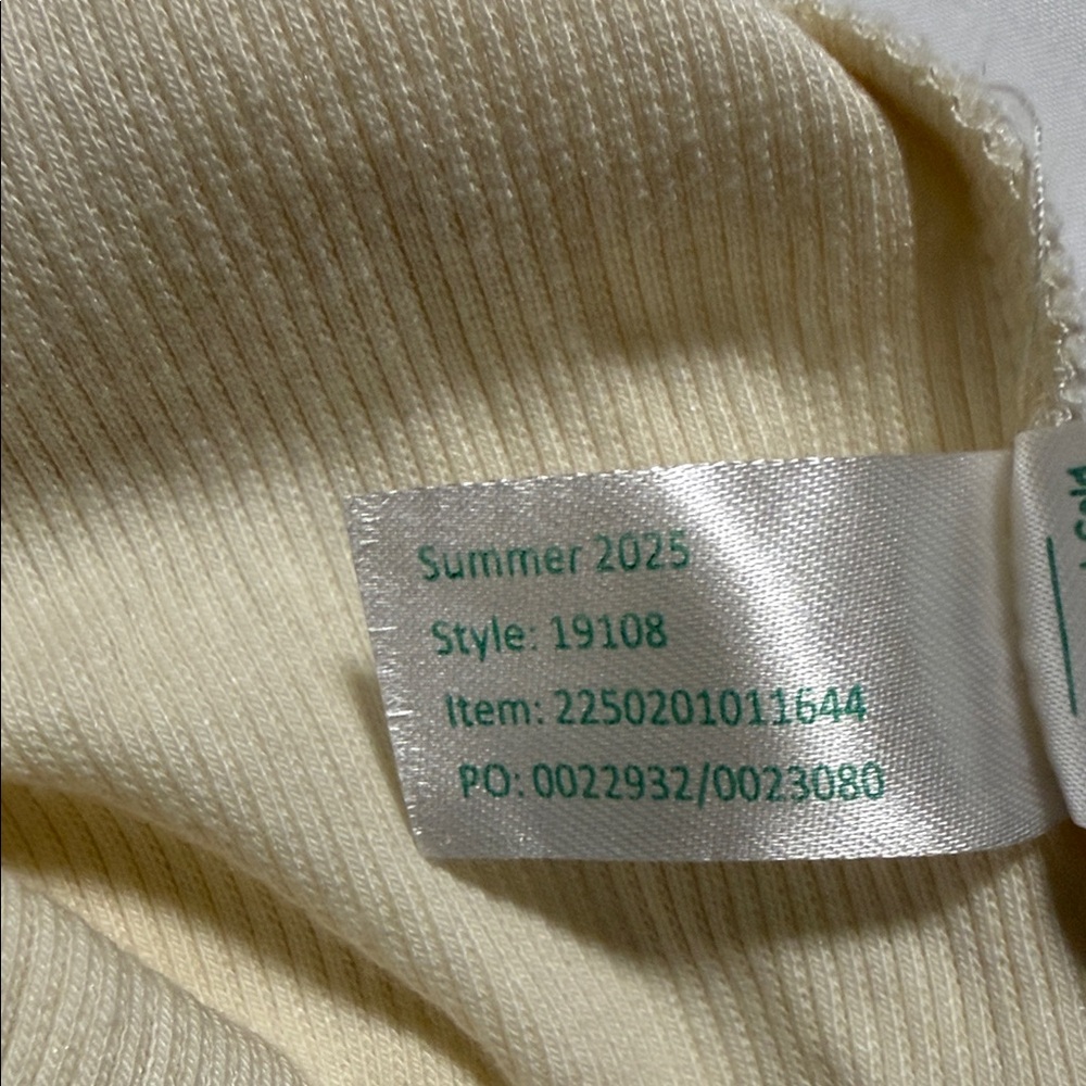 Marine Layer Lexi Rib Sun In Crewneck Ringer Tee in Cream and Hibiscus Red trim - Picture 7 of 11